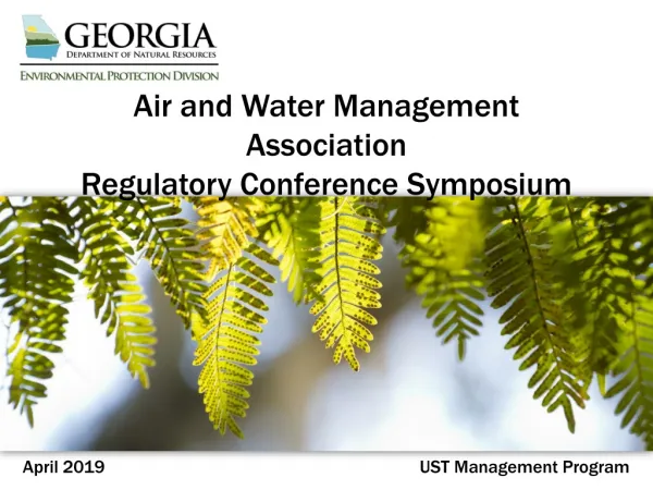 Air and Water Management Association Regulatory Conference Symposium