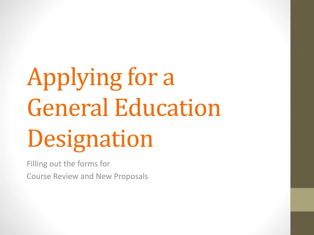 applying for a general education designation