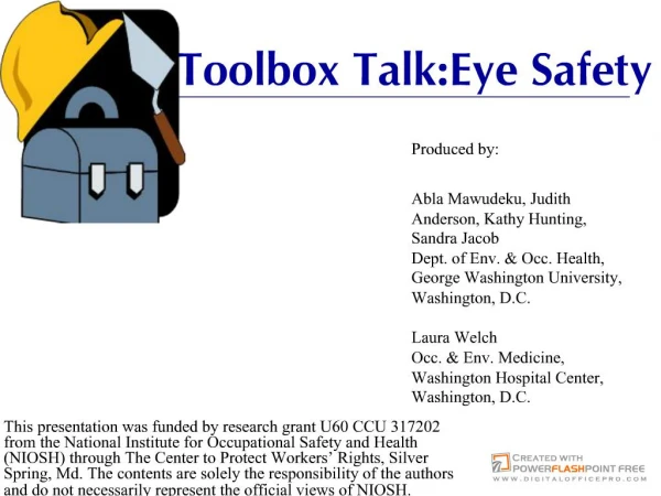 Toolbox Talk:Eye Safety