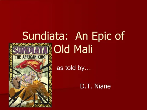 Sundiata: An Epic of Old Mali