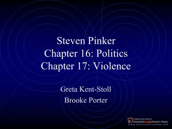 Link: Steven Pinker on Politics and Violence
