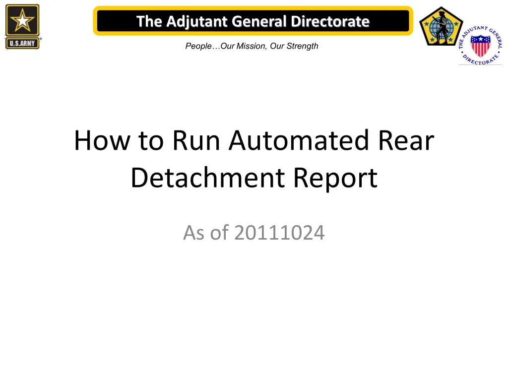 how to run automated rear detachment report