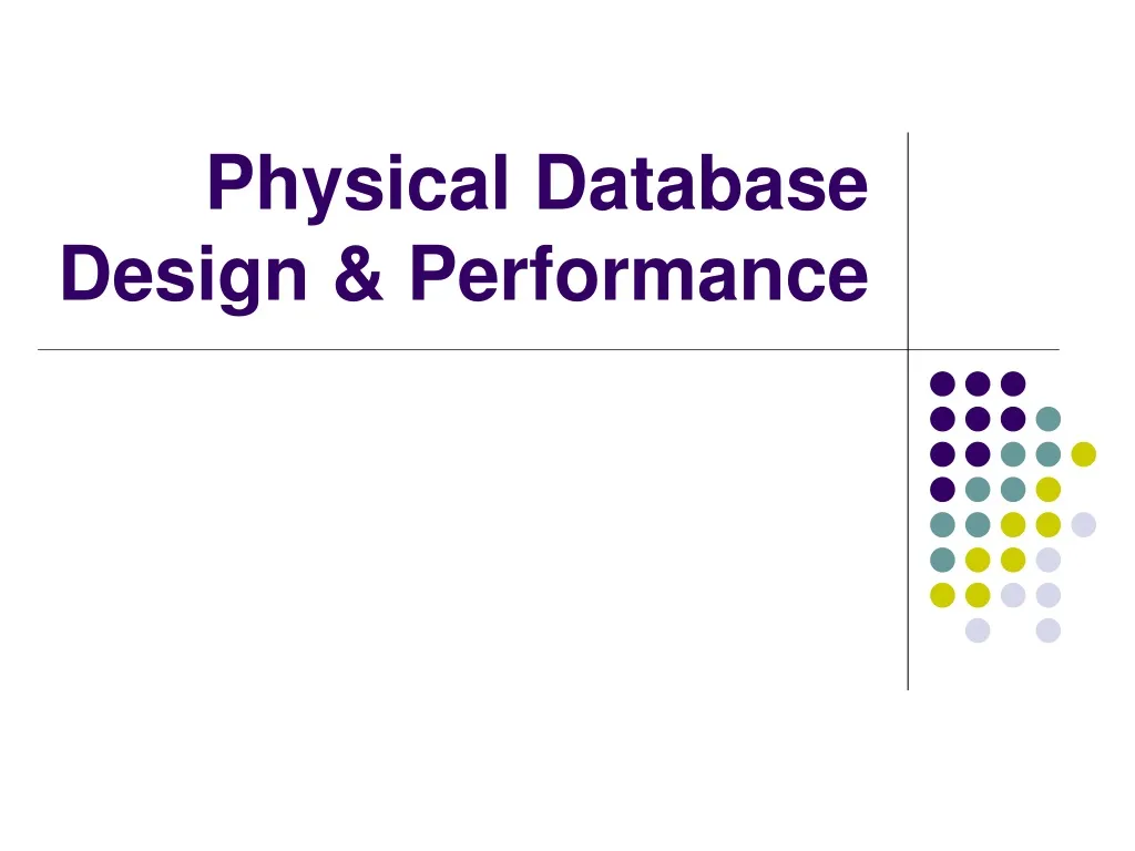 physical database design performance