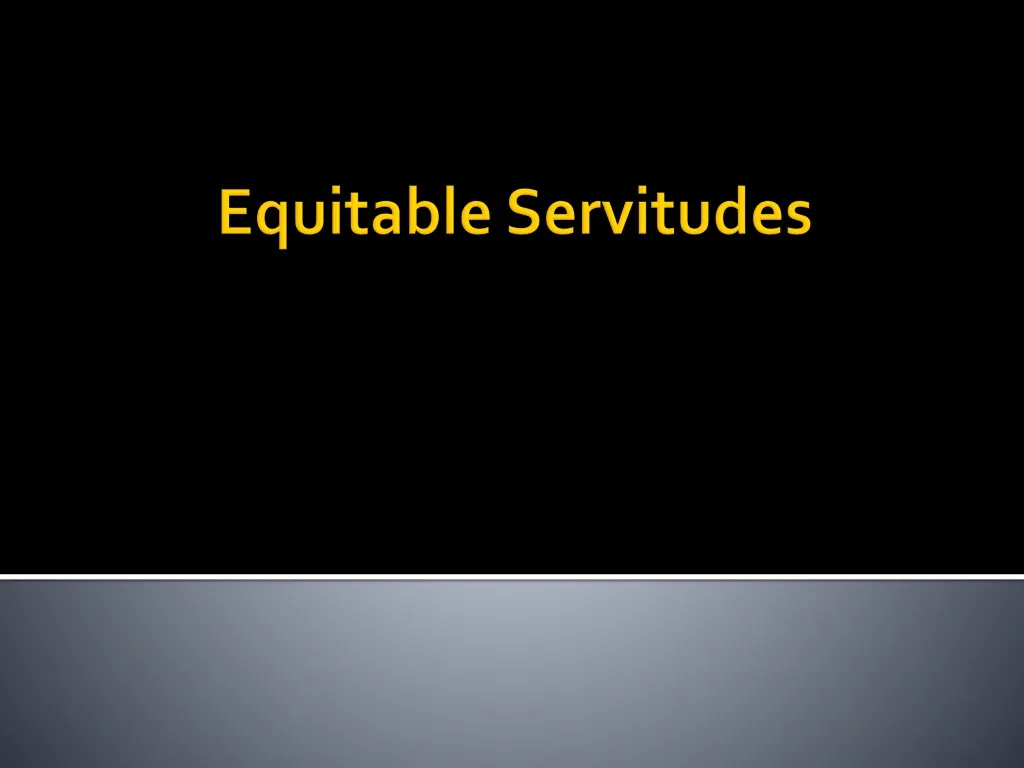 equitable servitudes