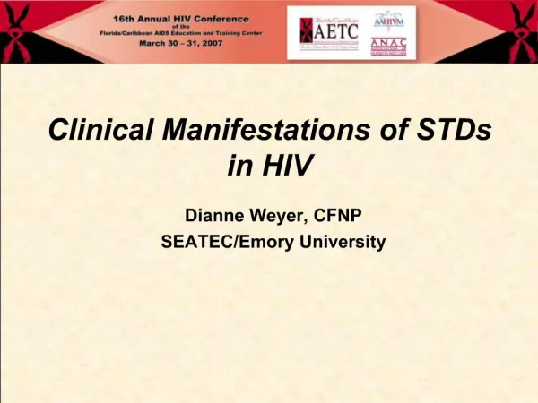 Clinical Manifestations of STDs in HIV