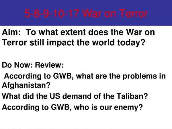 5-8-9-10-17 War on Terror