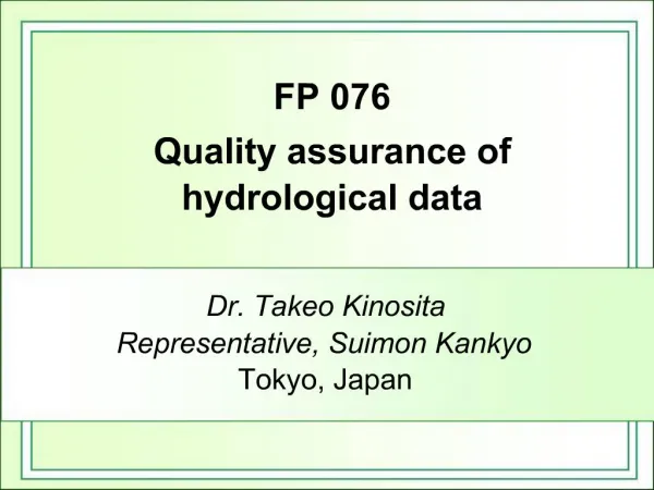 FP 076 Quality assurance of hydrological data