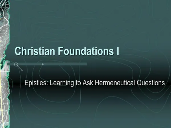 Christian Foundations I