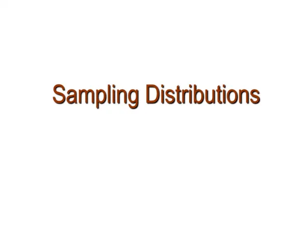 sampling distributions
