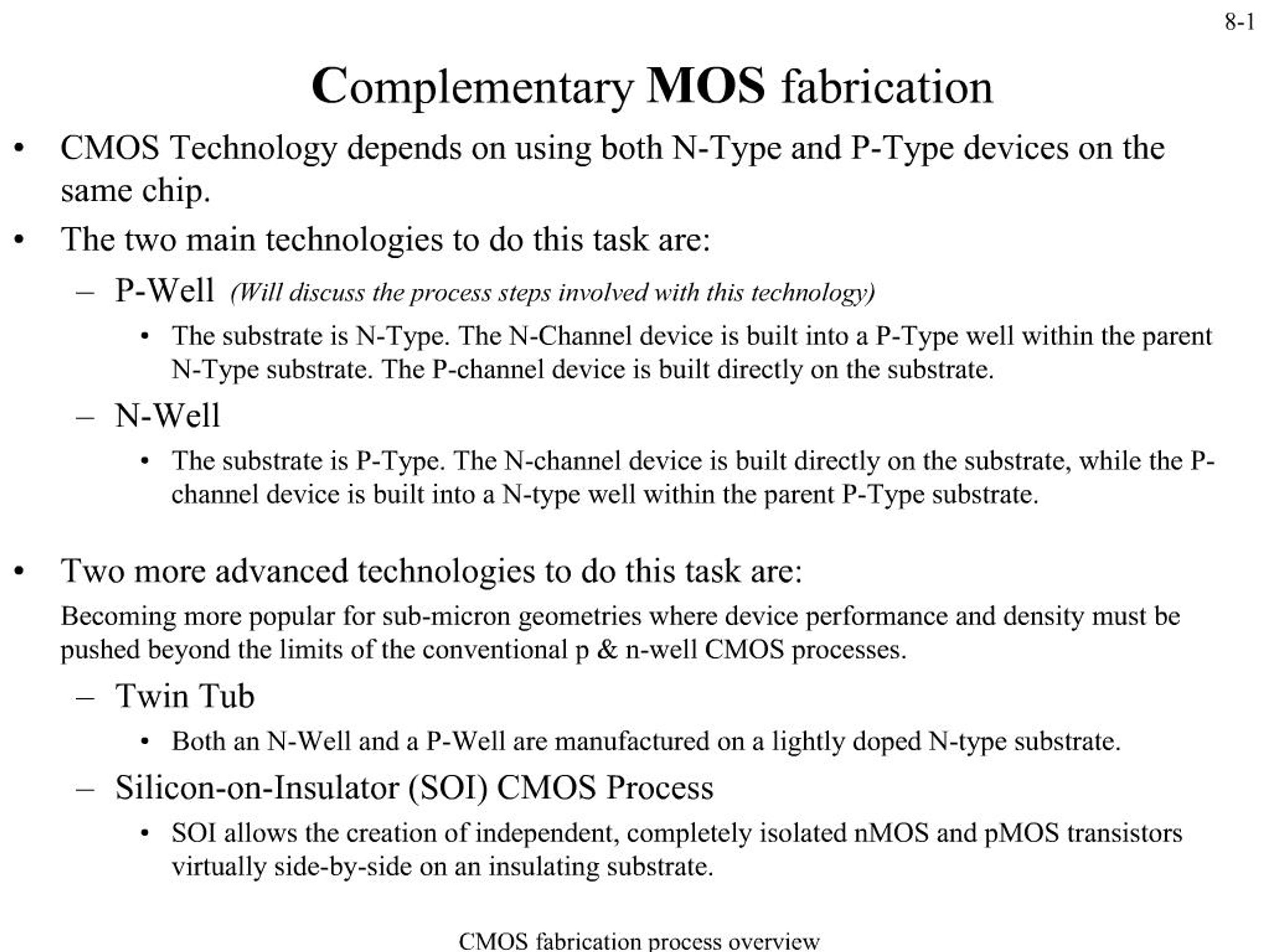 PPT - CMOS fabrication process overview PowerPoint Presentation, free ...