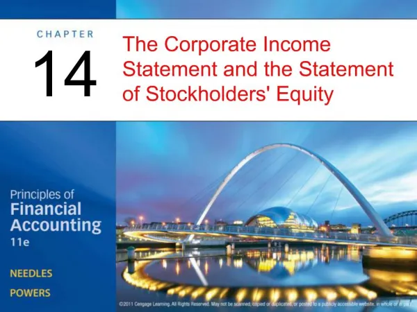 The Corporate Income Statement and the Statement of Stockholders Equity
