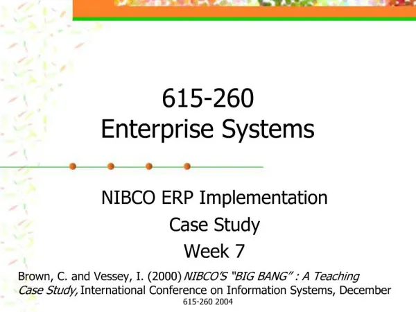 615-260 Enterprise Systems
