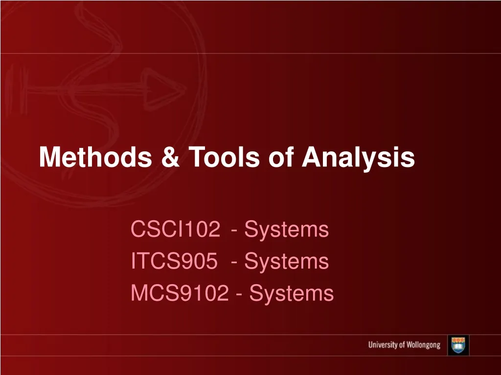 methods tools of analysis