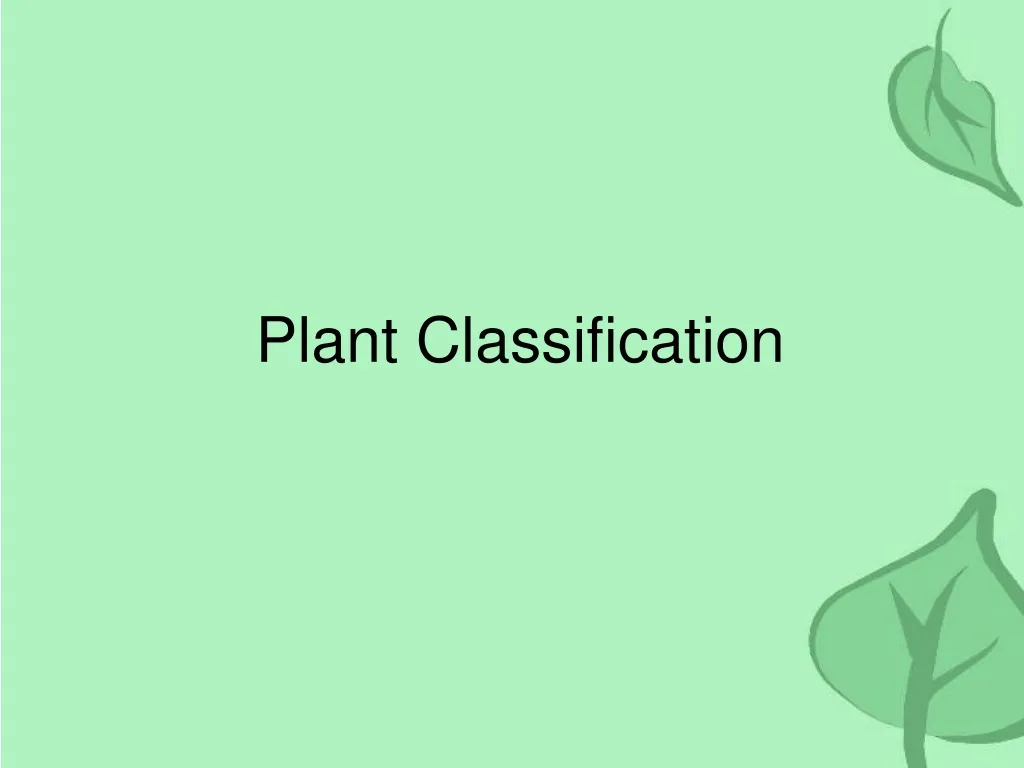 plant classification