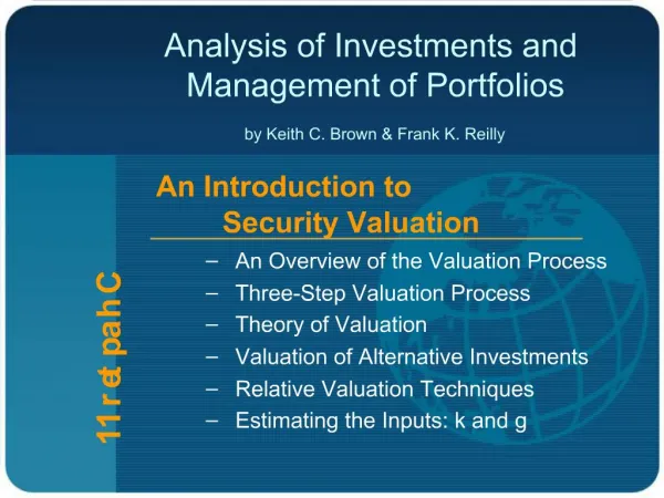 Analysis of Investments and Management of Portfolios by Keith C. Brown Frank K. Reilly