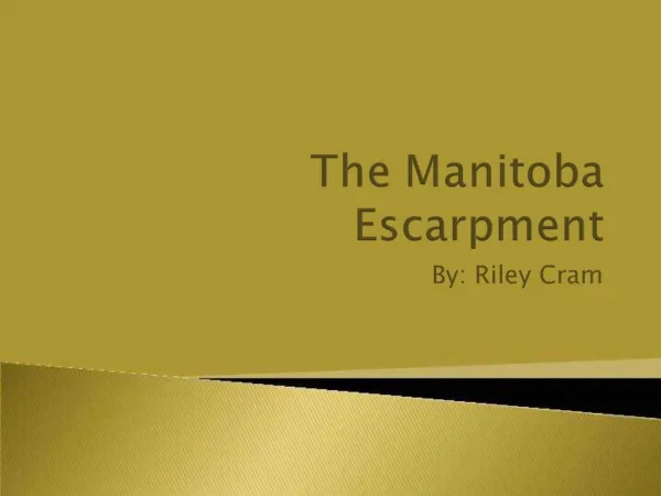 The Manitoba Escarpment
