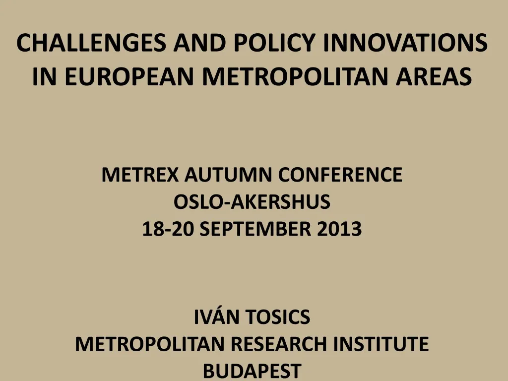 challenges and policy innovations in europe