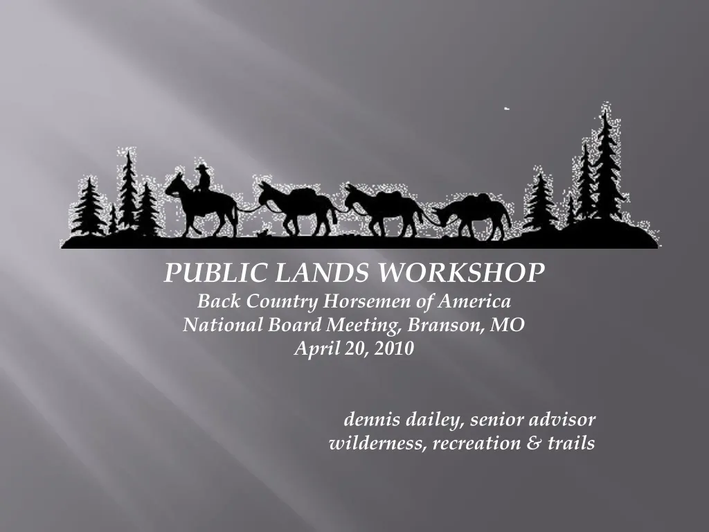 public lands workshop back country horsemen