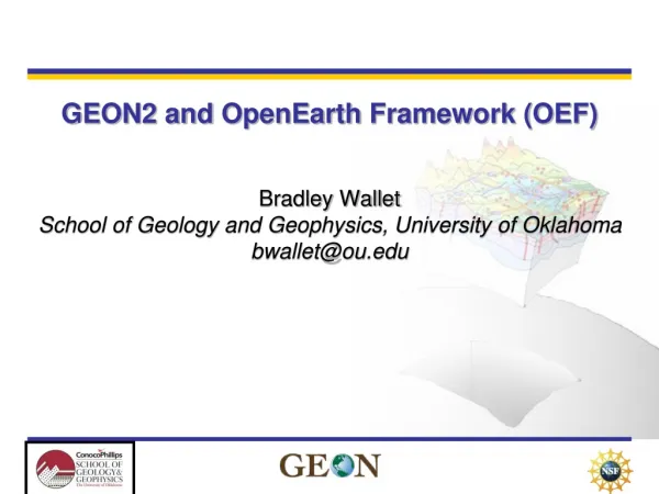 GEON2 and OpenEarth Framework (OEF)