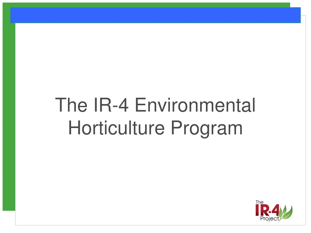 the ir 4 environmental horticulture program