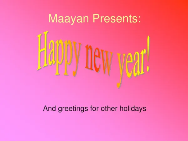 Maayan Presents: