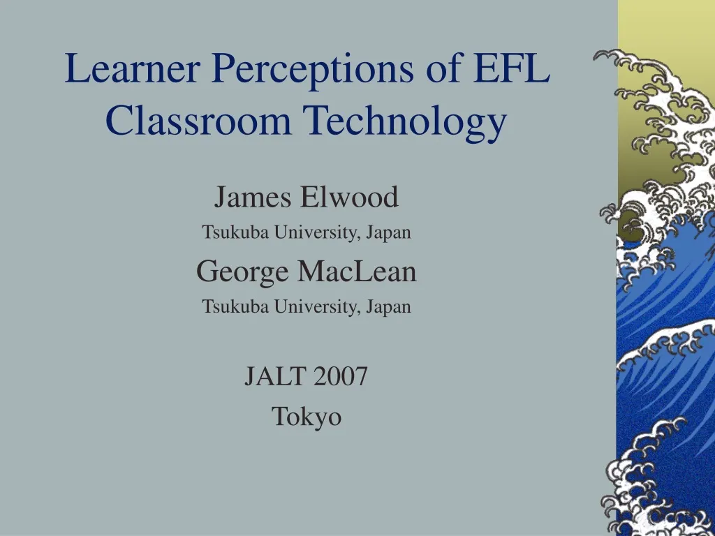 learner perceptions of efl classroom technology