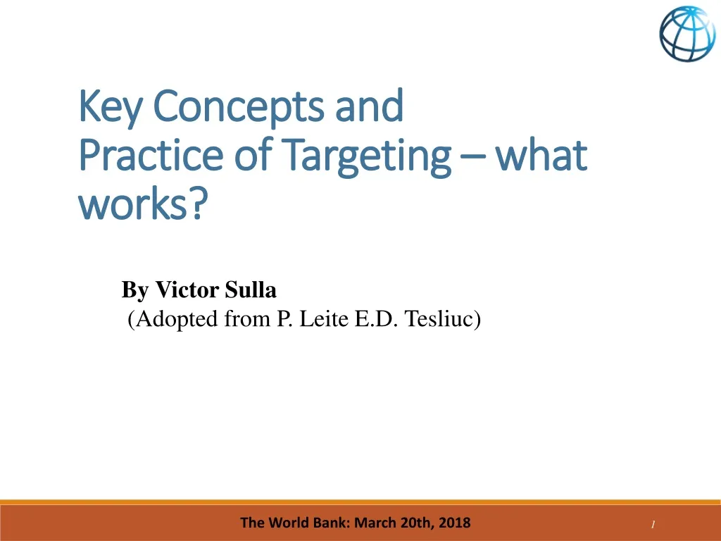 key concepts and practice of targeting what works