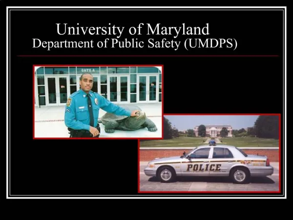 University of Maryland Department of Public Safety UMDPS