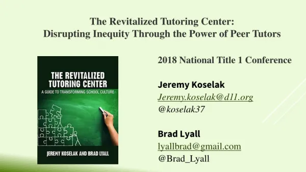 2018 National Title 1 Conference Jeremy Koselak Jeremy.koselak@d11 @koselak37 Brad Lyall