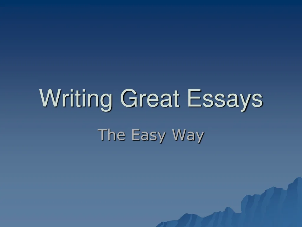 writing great essays