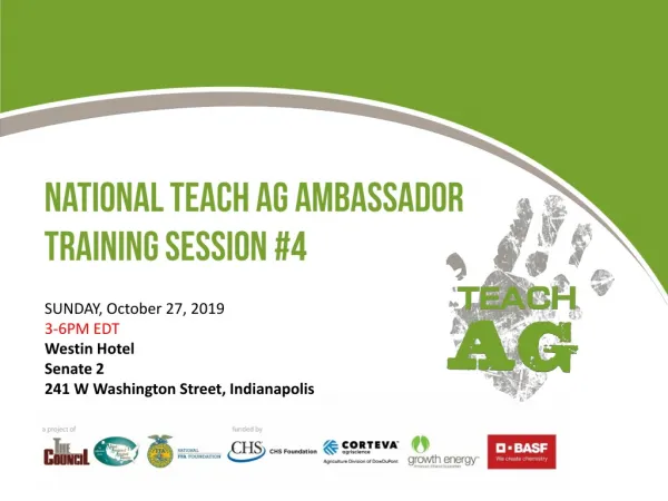 National Teach Ag Ambassador Training Session #4