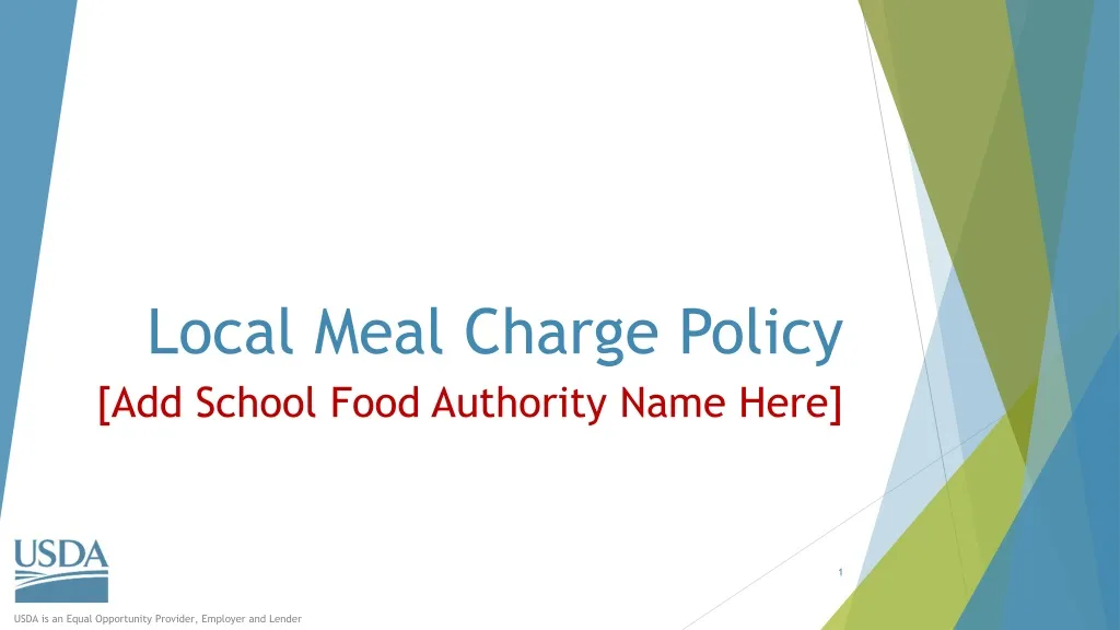 local meal charge policy