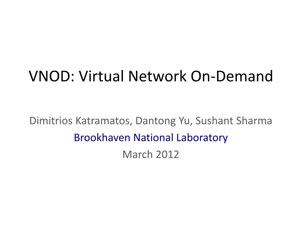 vnod virtual network on demand