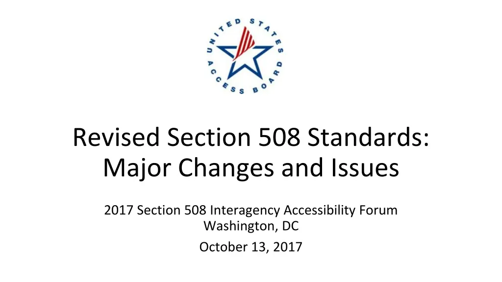revised section 508 standards major changes and issues