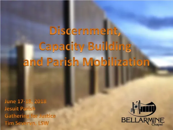Discernment, Capacity Building and Parish Mobilization