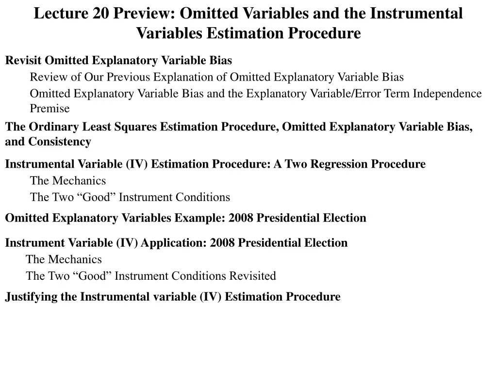 lecture 20 preview omitted variables