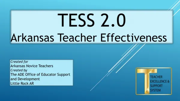 TESS 2.0 Arkansas Teacher Effectiveness
