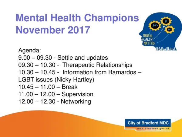 Mental Health Champions: November 2017