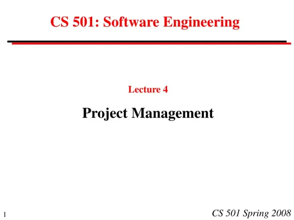 CS 501: Software Engineering