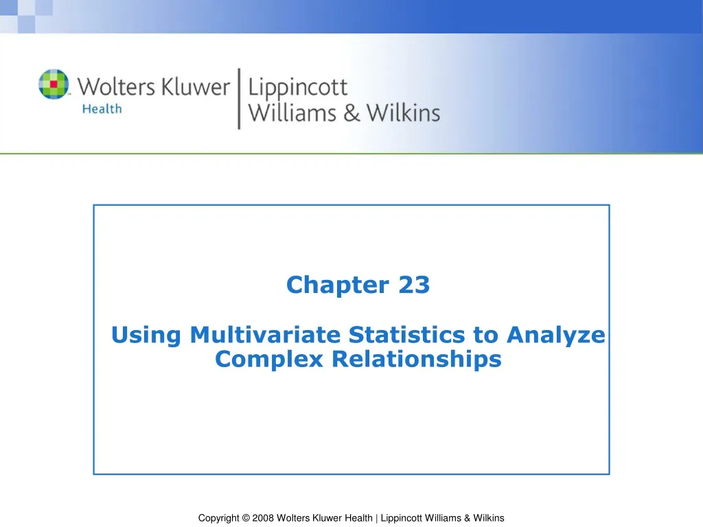 chapter 23 using multivariate statistics to analyze complex relationships