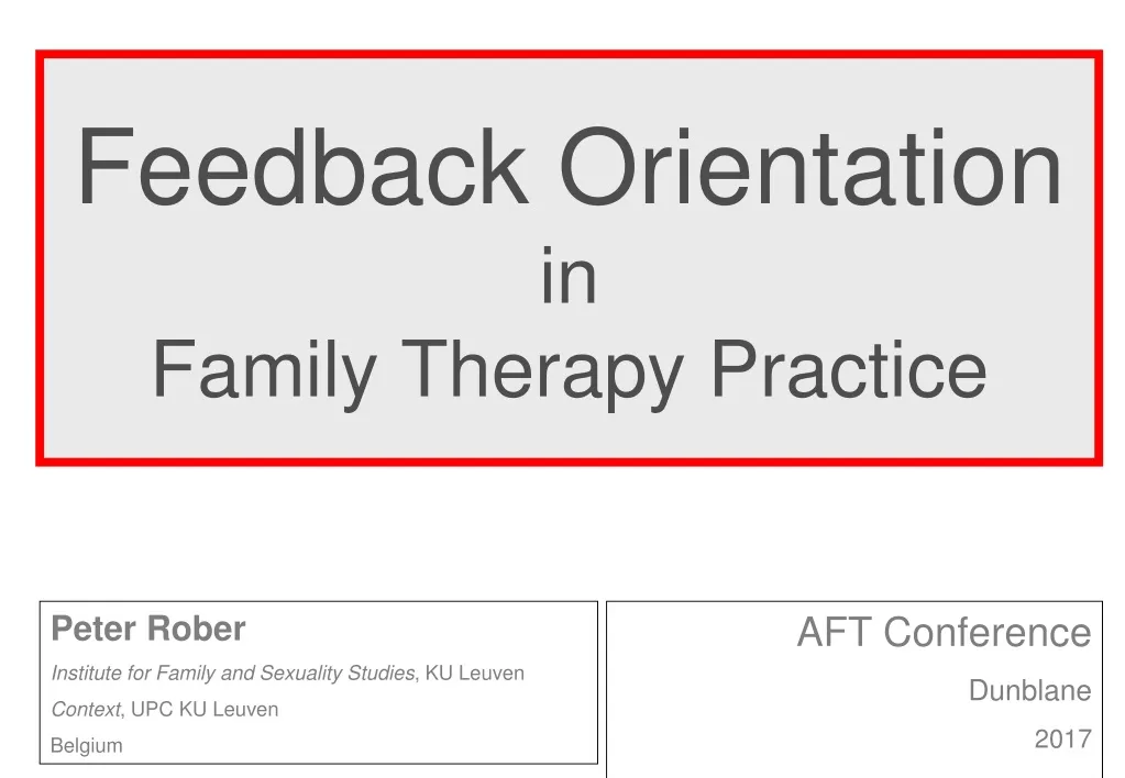 feedback orientation in family therapy practice