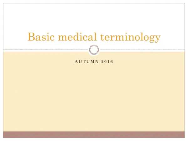 Basic medical terminology