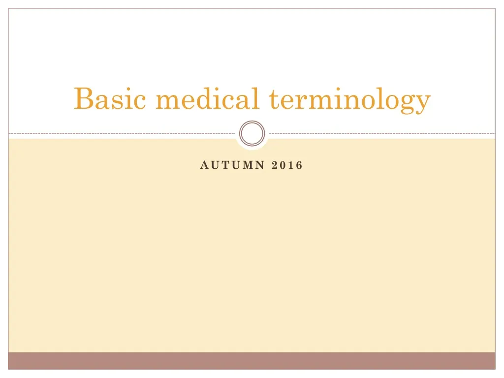 basic medical terminology