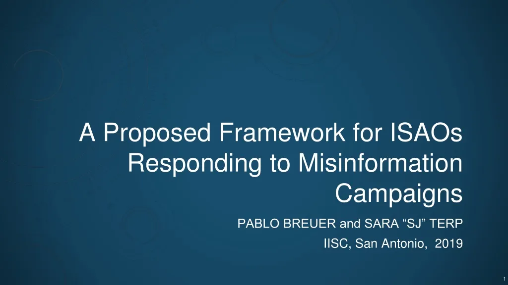 a proposed framework for isaos responding to misinformation campaigns