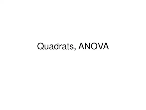 Quadrats, ANOVA