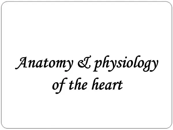 Anatomy physiology of the heart