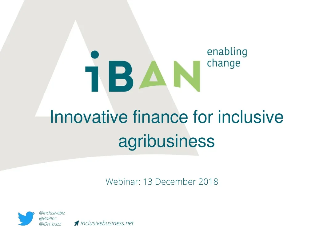 innovative finance for inclusive agribusiness