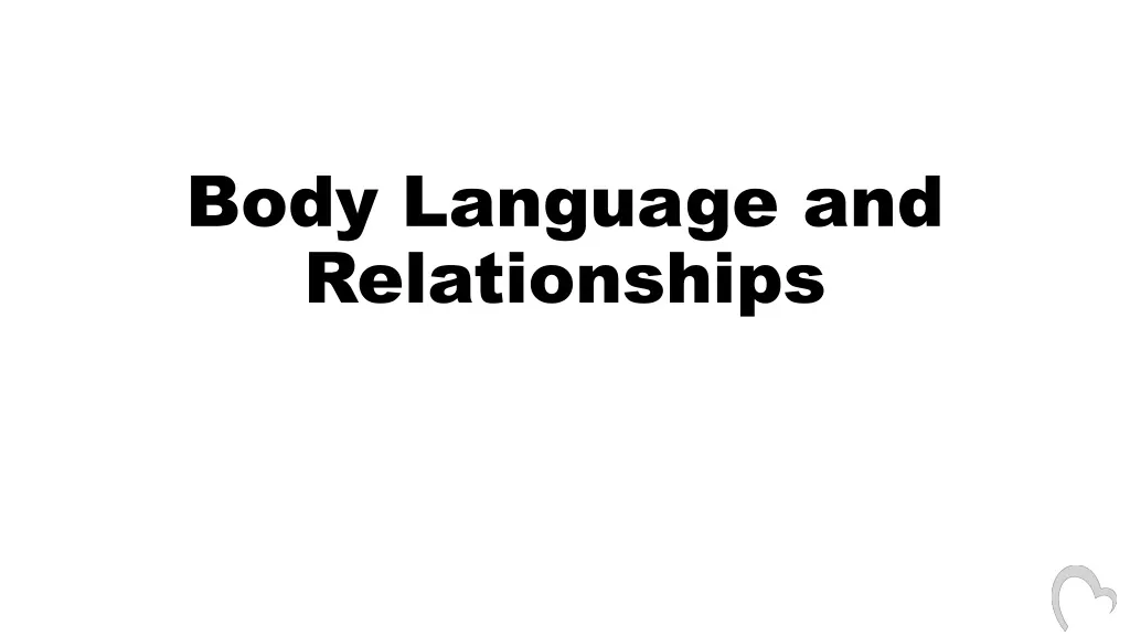 body language and relationships