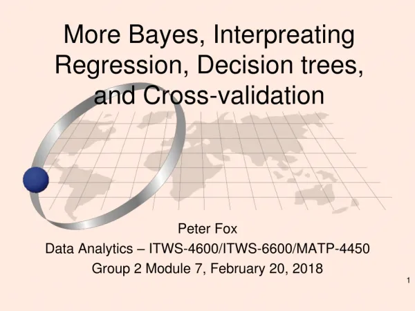 More Bayes, Interpreating Regression, Decision trees, and Cross-validation