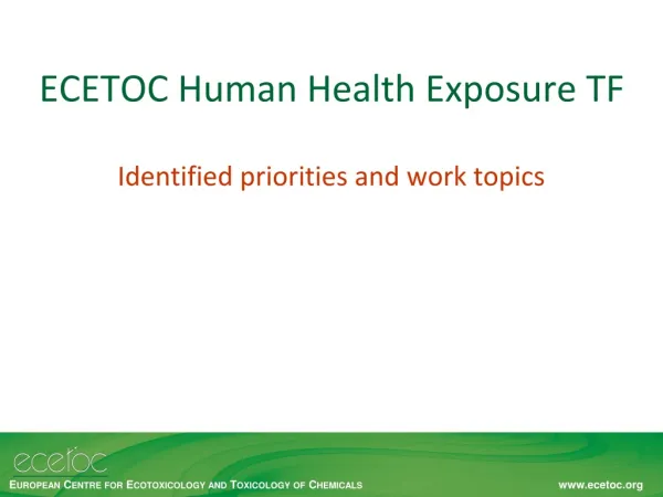 ECETOC Human Health Exposure TF